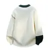 Otoño Invierno 2026 Suéter de Punto con Bloques de Color Patchwork para Hombre Estilo Holgado Ropa de Punto Retro Ropa de Punto de Moda Ropa de Abrigo