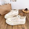 Zapatos de Lona Dopamine para Mujer, Estilo Delgado, Nuevos Zapatillas de Suela Gruesa para Aumentar la Altura, Temporada Primavera y Otoño 2025, Zapatos Blancos Versátiles para Mujer