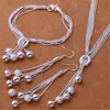 Joias de moda de qualidade para comércio exterior, prata 925, banhada a Tai Chi, pulseira com cinco contas de areia, colar e brincos, conjunto de explosões