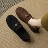 Zapatos Talla Grande 33-43 Mocasines Camelia de Tacón Bajo 2026 Nuevos Zapatos para Mujer Zapatos Planos Retro Británicos para Mujer