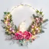 Amazon Transfronterizo Producto Nuevo Multicolor Flor Artificial Tulipán Corona Colgante de Puerta Romántica Corona de Tulipán Rosa