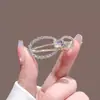 Elegante Clip Redondo Hueco Negro con Pedrería Pinza para Flequillo Lateral Pinza para el Cabello Exquisita Horquilla Rota Adorno para el Cabello Avanzado