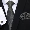 Spot de alta qualidade de poliéster gravata de seda dos homens flor de caju padrinho homem Casamento gravata bolso conjunto Jacquard