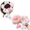 Kuromi Trasero Scrunchie de Flores para Niños para Niñas Lindo Lazo para Moño Accesorio para el Cabello