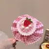 Presente de aniversário infantil: Faixa de cabelo de bolo de morango, faixa de cabelo de desenho animado fofa para meninas, faixa de cabelo de bebê, não aperta a cabeça, acessório de cabelo para menininha