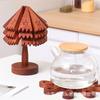Posavasos de madera para mesa, posavasos con forma de árbol, adornos creativos para cafetería, posavasos de madera maciza antiescaldaduras.