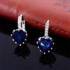Pendientes de Diamante Incrustados con Circonita de Cristal en Forma de Corazón, Populares en Europa y América, Estilo Corazón de Melocotón, Multicolor, Pendientes Elegantes para Mujer, Pendientes de Diamante