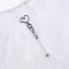 Novo Chaveiro de Coração com Contas DIY, Pingente Acessório de Chaveiro de Metal em Forma de Coração com Contas, Em Estoque para Atacado