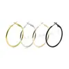 Pendientes de acero inoxidable de moda europea y americana, conjunto de pendientes con hebilla de lazo de camarón de círculo grande exagerado, pendientes de acero de titanio, joyería para mujer al por mayor