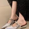 Zapatos de Cuero Versátiles Negros para Mujer, Nuevo Estilo Primavera 2026, Puntera Puntiaguda, Mocasines Elegantes de Punta Cerrada, Planos Retro para Commuter