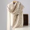 Novo cachecol longo de lã de cordeiro jacquard, cachecol grosso de flores, cachecol de lã de cordeiro slub, cachecol jacquard de dois lados, quente de inverno