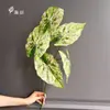 Folhas Artificiais de Colocásia com 5 Ramos, Planta Verde para Arranjos Florais de Casamento, Folhagem de Planta para Decoração de Shopping Center e Salão de Casamento