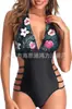 Aliexpress Amazon Bikini de una pieza para mujer con múltiples tiras fruncido de cintura alta adelgazante ajustado sin espalda