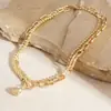 Collar Largo con Colgante de Gota Feng Shui de Metal, Cadena para Clavícula Retro Elegante y de Alta Gama, Collar de Moda Europeo y Americano Transfronterizo para Mujer