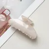 Presilha de Cabelo Semicircular com Padrão de Mármore de Novo Estilo Transfronteiriça para Mulheres, Grampo Elegante para a Parte de Trás da Cabeça, Acessório de Cabelo de Alta Qualidade