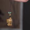 Sándalo Verde Tallado Adornos de Dumbo Colgante Elefante Auspicioso Llavero DIY Cadena para Teléfono Móvil Accesorios Artesanales de Madera