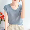Top de punto sencillo para mujer, verano nuevo, holgado, exterior, camiseta sin mangas chic, Dropshipping Douyin Kuaishou