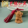 Pingente de Borla Esculpido em Madeira de Faia Deus da Lua, Chaveiro Criativo Yiming Xianyuan em Madeira de Jujuba, Pingente para Bolsa