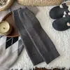Polainas de algodão tricotadas com listras verticais para mulheres, espessadas para outono e inverno, aquecedores de perna de tricô à máquina de alta resistência