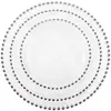 Prato de Vidro Dourado com Pontos de Pérola Estilo Europeu, Prato para Comida Ocidental Doméstica, Conjunto Completo de Louças de Alto Padrão para Salão de Casamento de Hotel