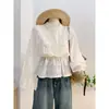 2026 Fresca y Dulce Cintura Elástica Flor de Anacardo Gasa Versátil Con Cordones Floral Camisa Verano Holgada Dulce Camisa de Muñeca