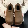 Zapatos de algodón hechos a medida, transfronterizos, antideslizantes, de suela blanda, talla grande, botas de nieve estilo noreste, zapatos estilo Birkenstock retro, botas de nieve con plataforma para mujer