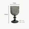 Copa de Vino de Vidrio de Color en Relieve, Vaso para Jugos, Copa de Vino, Copa de Cáliz, Copa de Vino Engrosada, Copa de Champaña, Lujo Ligero Retro