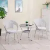 Juego de tres piezas de silla de ratán, mesa y sillas de balcón, silla de ocio, silla de ratán para sala de estar exterior, mesa de centro, silla giratoria, juego de cinco piezas de mesa redonda, ratán sintético