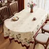 Mantel Estilo Retro Americano, Impermeable, Resistente al Aceite, Lavable, Resistente al Calor, Cubierta para Mesa de Comedor Ovalada, Cubierta de Mesa de PVC