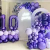 Globos de números morados versión americana de 32 pulgadas 0-9 globos metálicos de números medianos para fiesta de cumpleaños y decoración navideña