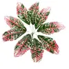 [Planta de Césped de Madera de 9 Cabezas que Cambia de Color Grande] Flores Artificiales de Plástico de Planta Simulada con Hojas Pegadas para Decoración en la Sala de Estar y Paisajismo de Centros Comerciales