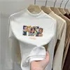 Camisa Básica de Veludo com Gola Alta Meia-Manga para Meninas Nova Coleção Primavera & Outono 2025 Camiseta Interna de Manga Longa para Crianças Top Quente para Meninas