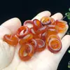 Anel de Ágata Natural para Correr Feito à Mão DIY Acessórios de Jade Portáteis para Hanfu Anel de Calcedônia de Gelo Alto em estoque Atacado