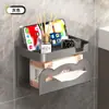 Caja de pañuelos de baño sin perforaciones hotel inodoro de mano soporte para papel higiénico estante montado en la pared soporte para rollo de papel marco en T