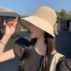 Chapéu de Pescador Casual com Laço Grande de Novo Estilo para Mulheres, à Prova de Vento de Verão, Versátil, Proteção Solar, Proteção UV, Chapéu de Sol