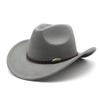 Sombrero Cowboy Occidental Americano Nuevo Sombrero de Montar para Hombre Sombrero Ecuestre de Viaje al Aire Libre Sombrero de Copa de Lana de Ala Curvada