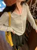 Cárdigan de Punto Rayado Estilo Coreano para Mujer, Nuevo Modelo Otoño Temprano 2026, Corte Holgado, Adelgazante, Versátil Top de Manga Larga para el Trabajo