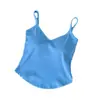 7044 # Camisola de una pieza de algodón puro con cuello en V para mujer con copas fijas de látex y base de dobladillo redondeado