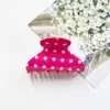 Nuevo Clip de Garra de PVC de Lunares en Forma de Semicírculo para Mujer Clip para el Cabello Macarrón Dulce y Femenino Clip de Tiburón para la Parte Posterior de la Cabeza Recogido Pinza para el Cabello