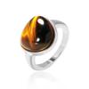 Anillo Baoman Vintage Court de ágata de jade natural, piedra Ojo de Tigre, anillo geométrico triangular retro