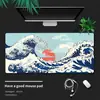 Alfombrilla de ratón con diseño de ola Ukiyo-e estilo japonés, tamaño grande, adecuada para escritorios de computadora, con el Monte Fuji, pad de teclado retro, para uso en oficina y juegos