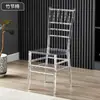 Cadeira de Cristal para Banquete de Hotel Cadeira Napoleão de Plástico para Restaurante Salão de Casamento Cadeira Transparente para Exterior Mesa e Cadeira de Hotel