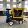 Bomba de Agua para Motor Diésel Autocebante, Camión Bomba Diésel Pequeño Tipo Remolque, Bomba para Prevención de Inundaciones y Drenaje