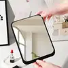 Espejo de maquillaje plegable, plegable, adecuado para dormitorios de estudiantes, a prueba de roturas, de escritorio, portátil, para uso en la oficina