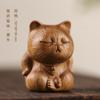 Sândalo verde DIY escultura fina orgulhosa cintura cruzada gatinho divertido desktop escritório ornamentos criativos