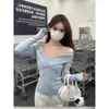 Nova Roupa Feminina Suéter Básico Malha Afinando Top Outono Inverno High-End Estilo Pura Desejo Roupa Íntima