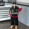 Chaqueta de Otoño para Niños 2134 Nueva de Primavera y Otoño Estilo Coreano Elegante Chaqueta de Motociclista para Niños, Ropa de Abrigo