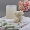 Molde de silicone para bolo de mousse com forma de coelho estéreo estilo ins, faça você mesmo, vela de aromaterapia, decoração para casa