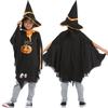 Capa de Halloween para niños, nuevo disfraz de bruja para cosplay, actuación, traje de calabaza, sombrero, set de capa en stock