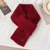 Bufanda de Lana Estilo Nuevo Coreana Color Sólido Bufanda Cruzada Otoño e Invierno Cálida Tejida Pequeña Bufanda para Mujer Estilo Coreano Iluminadora y a Prueba de Frío